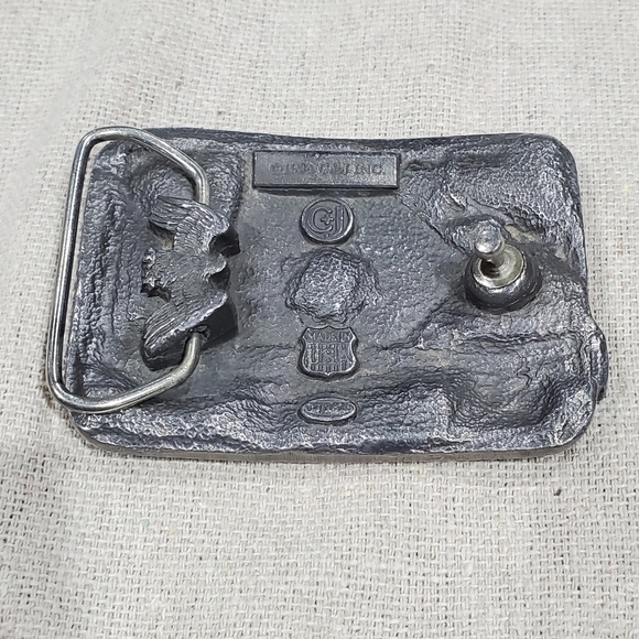 VINTAGE CARPENTER BELT BUCKLE SILVER METAL C&J INC 1994 - Picture 8 of 10